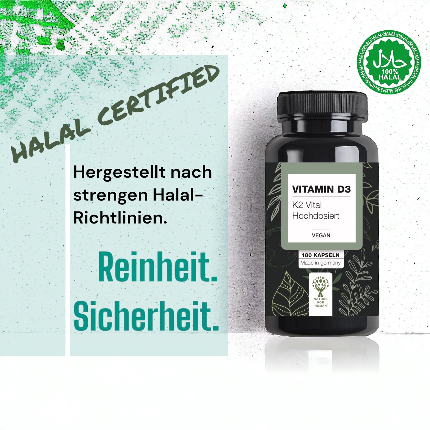 Vitamin D3 + K2 VITAL - Wochendepot mit 6000IE - 180 vegane Kapseln - Ohne Zusätze - in Deutschland produziert & Halal zertifiziert